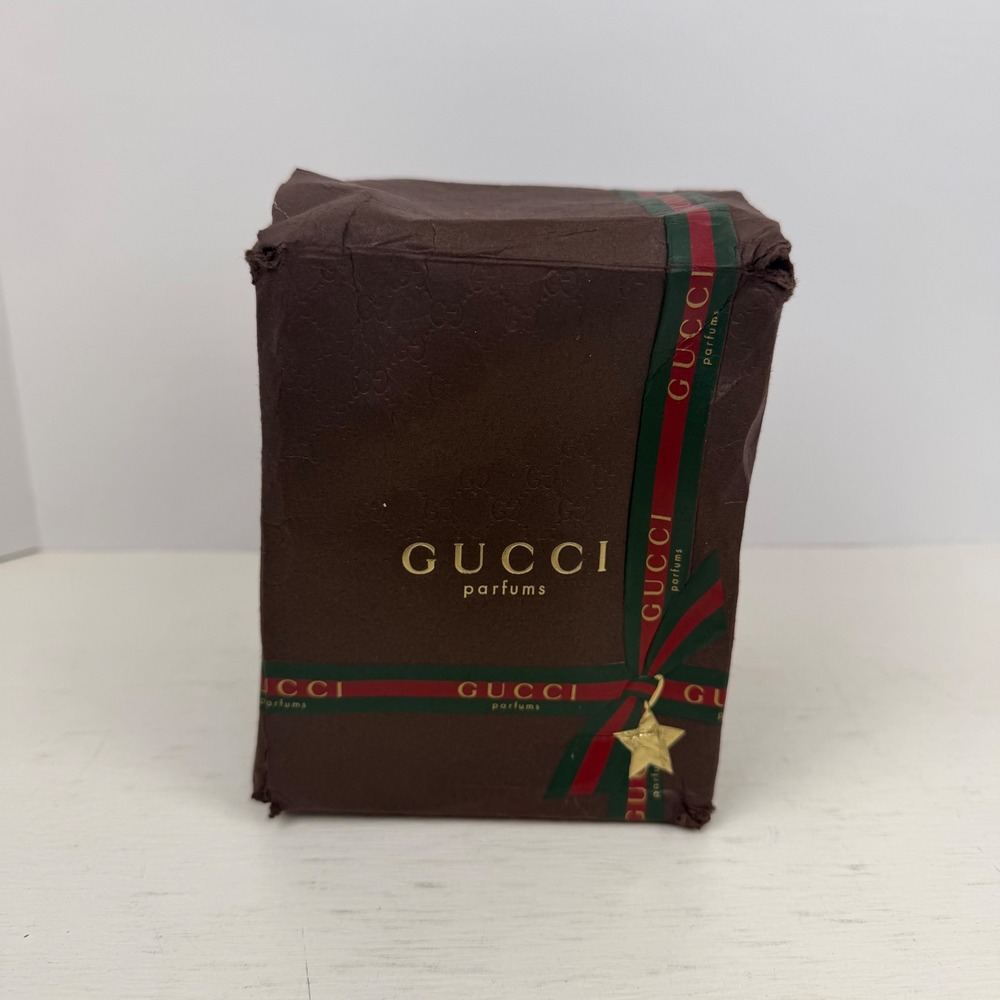 Gucci Parfums Vintage Gold Star Christmas Ornament with Original Box Ribbon